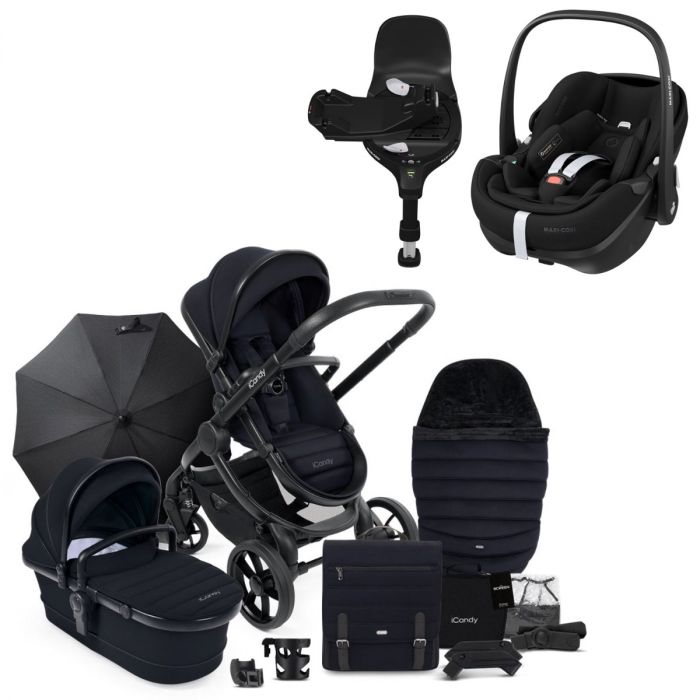 iCandy Peach 7 Travel System Bundle with Maxi-Cosi Pebble 360 PRO & Base - Black Edition product image