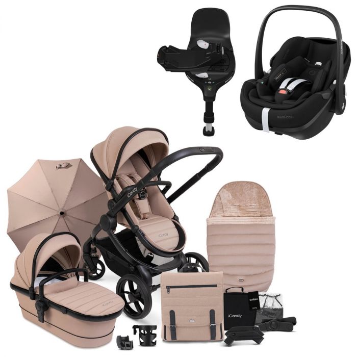 iCandy Peach 7 Travel System Bundle with Maxi-Cosi Pebble 360 PRO & Base - Cookie product image
