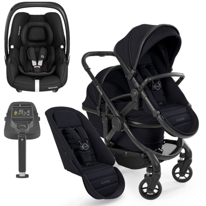 iCandy Peach 7 Double Maxi-Cosi Cabriofix i-Size Travel System Bundle - Black Edition product image