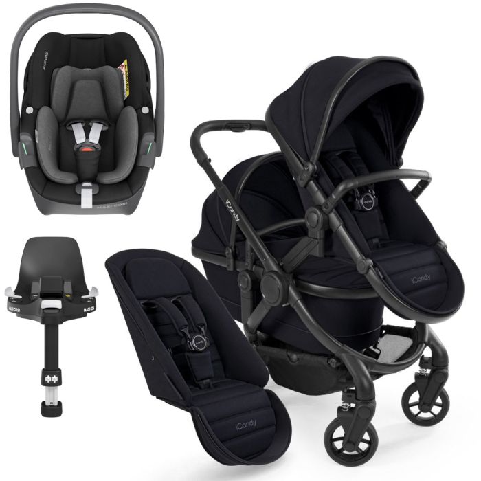 iCandy Peach 7 Double Maxi-Cosi Pebble 360 Travel System Bundle - Black Edition product image