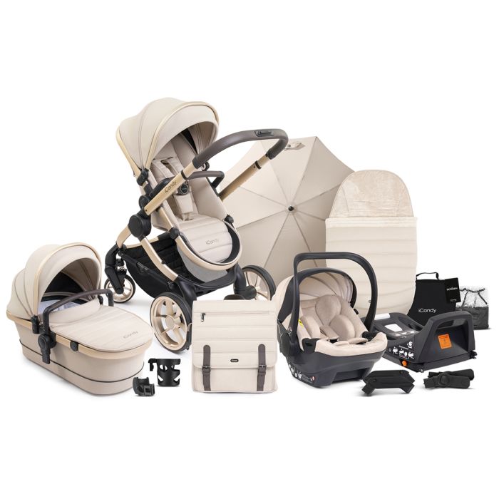 iCandy Peach 7 Travel System Bundle with Cocoon i-Size Car Seat & Base - Biscotti product image