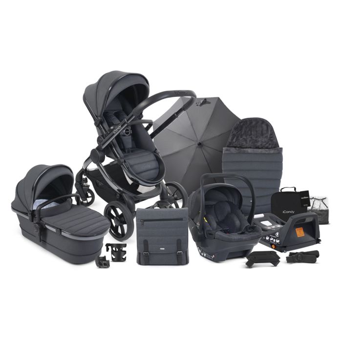 iCandy Peach 7 Travel System Bundle with Cocoon i-Size Car Seat & Base - Dark Grey product image