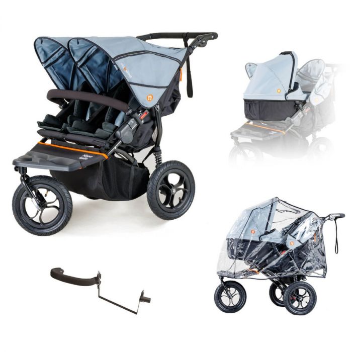 Out n About Nipper V5 Double Newborn and Toddler Starter Bundle - Rocksalt Grey product image