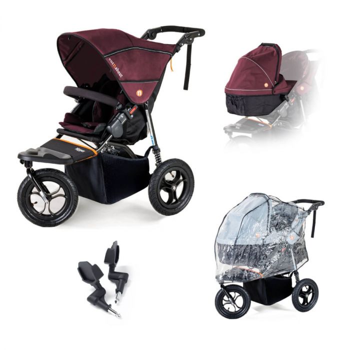 Out n About Nipper V5 Single Newborn Starter Bundle - Brambleberry Red product image