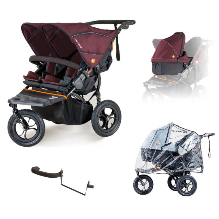 Out n About Nipper V5 Double Newborn and Toddler Starter Bundle - Brambleberry Red product image
