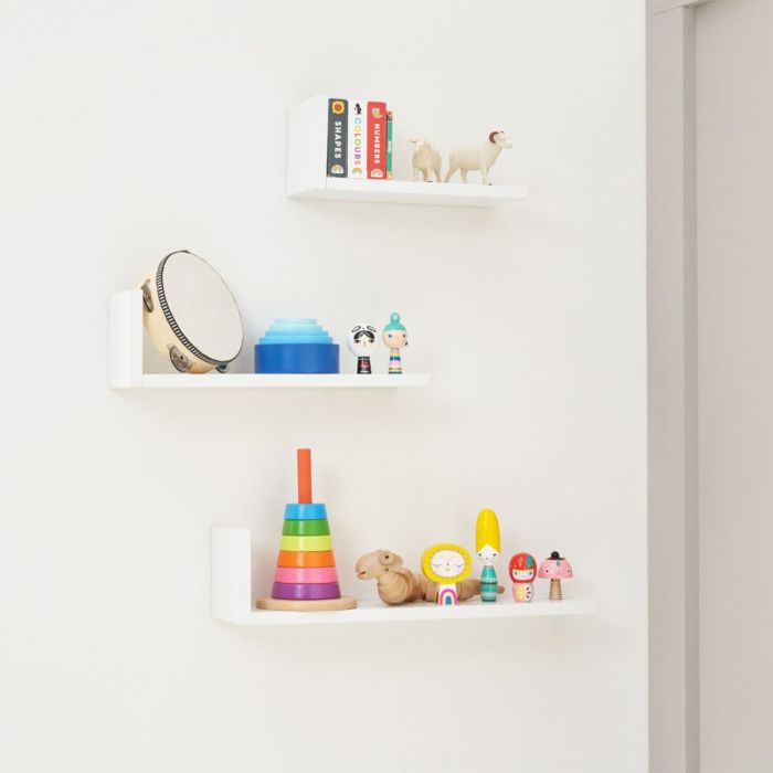 Tutti Bambini Rio Set of Three L-Shaped Wall Shelves - White product image