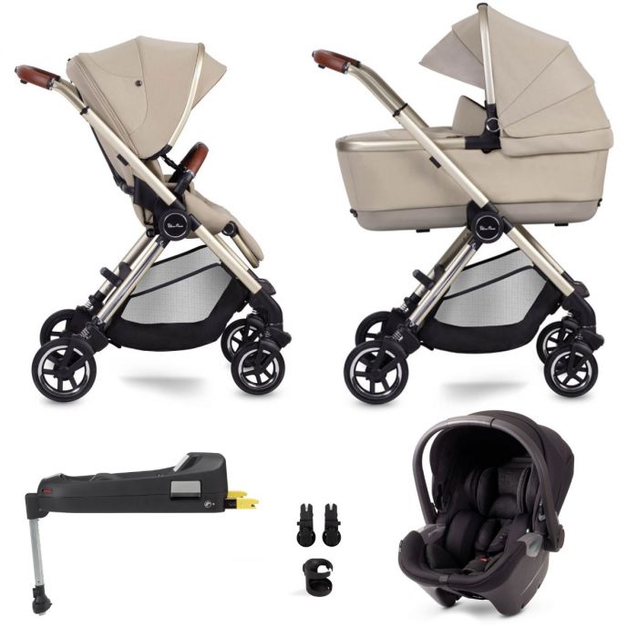 Silver Cross Dune + First Bed Folding Carrycot + Travel Pack - Stone product image