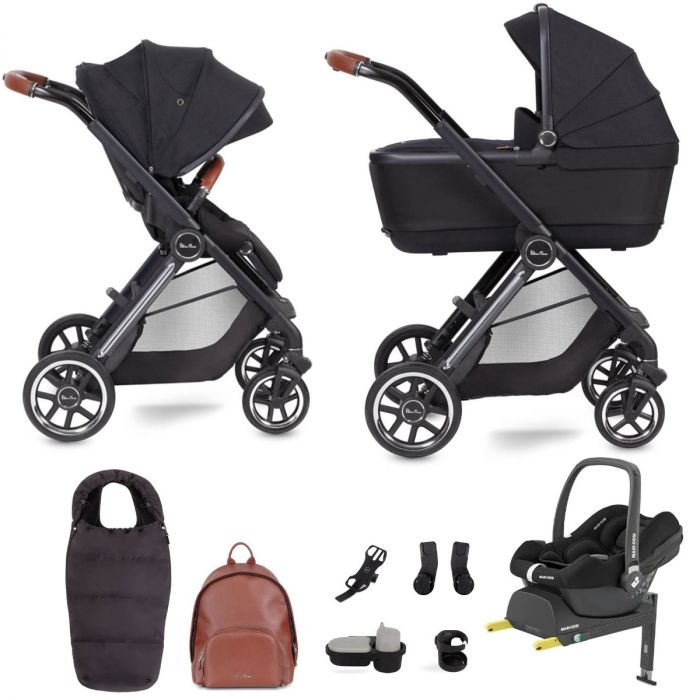 Silver Cross Reef + Maxi-Cosi CabrioFix i-Size Ultimate First Bed Folding Carrycot Bundle - Orbit product image