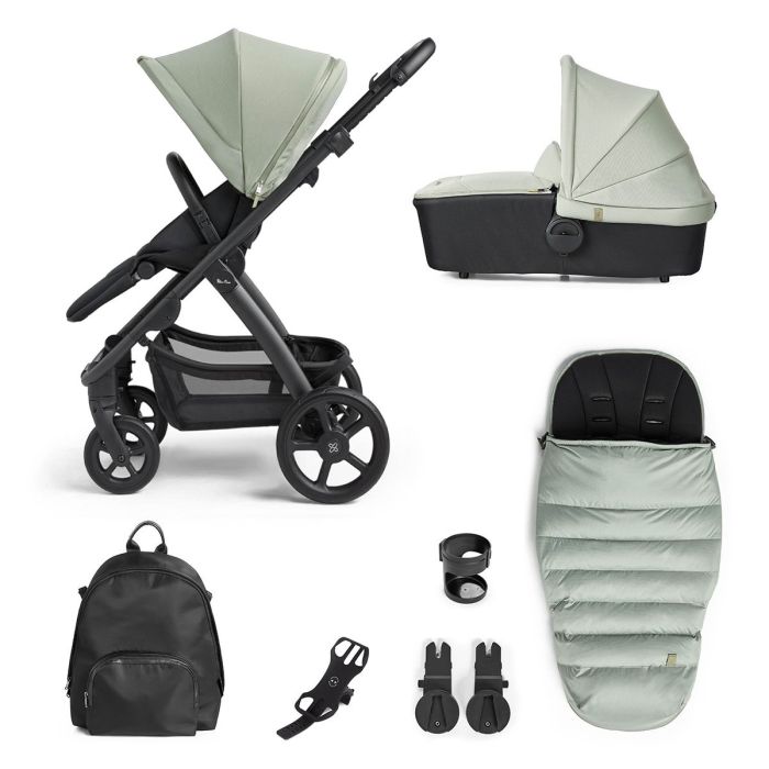 Silver Cross Tide 3-in-1 Pram with Accessory Pack - Sage/Black product image