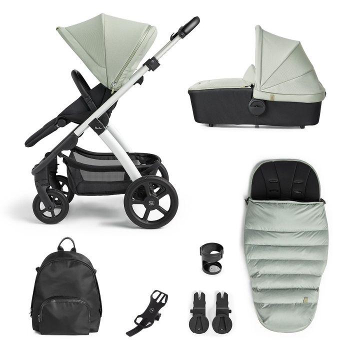 Silver Cross Tide 3-in-1 Pram with Accessory Pack - Sage/Silver product image