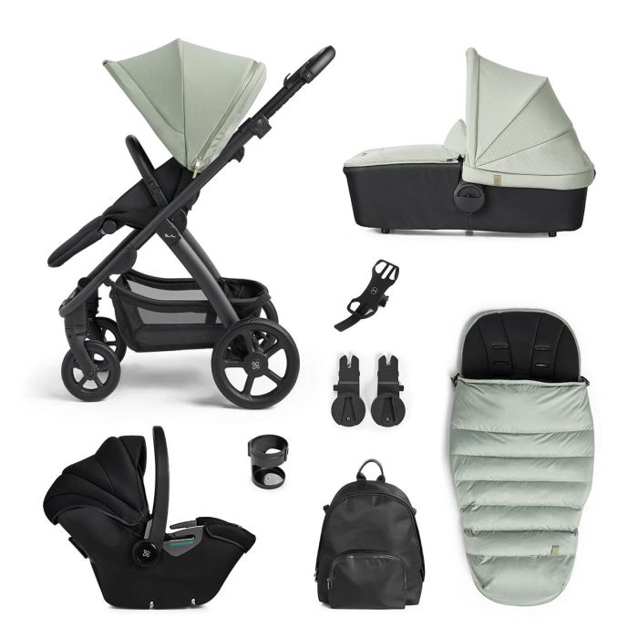 Silver Cross Tide 3-in-1 Pram + Accessory Pack + Dream i-Size Car Seat - Sage/Black product image