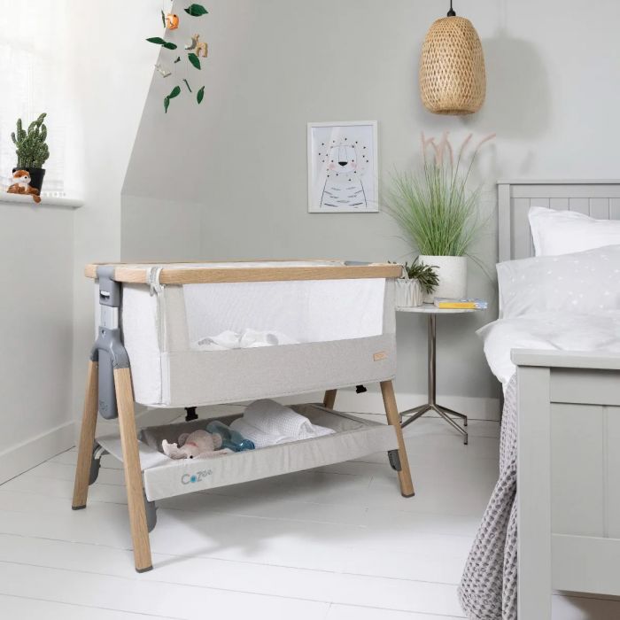 Tutti Bambini CoZee Bedside Crib - Oak and Sterling Silver product image