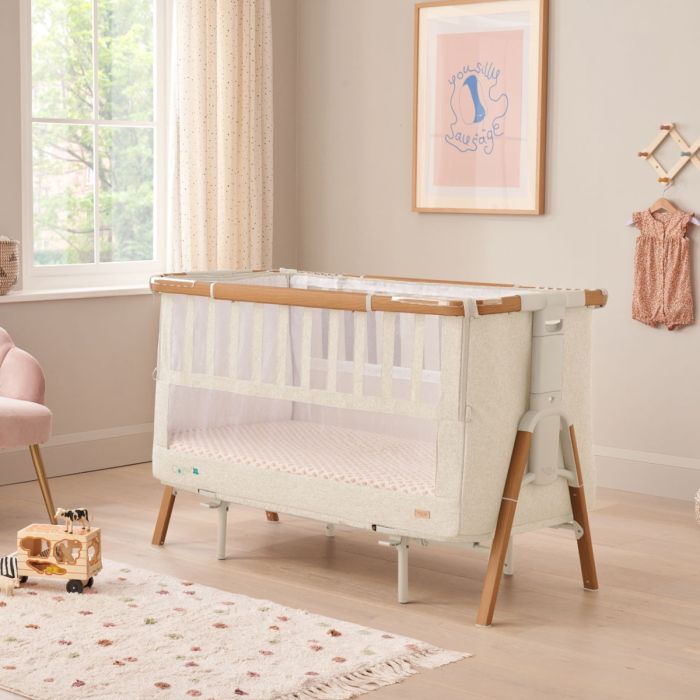 Tutti Bambini CoZee XL Bedside Crib and Cot - Scandinavian Walnut/Ecru product image