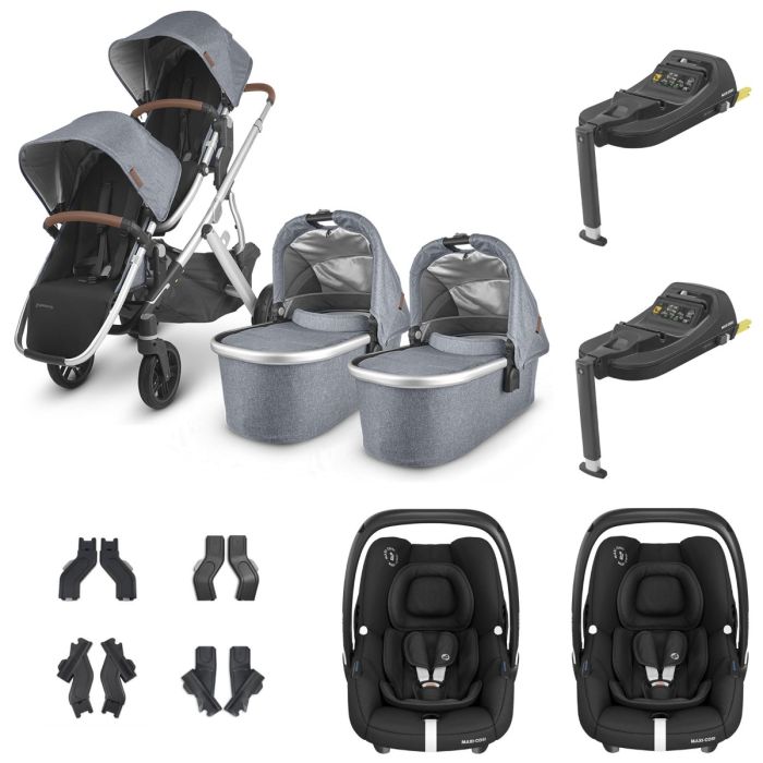UPPAbaby VISTA V2 Twin Maxi-Cosi Cabriofix i-Size Travel System - Gregory product image