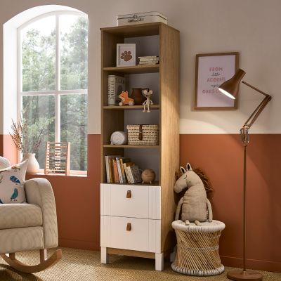 CuddleCo Rafi Bookcase - Oak and White