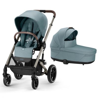 Cybex Balios S Lux Taupe Pushchair & Carrycot - Sky Blue