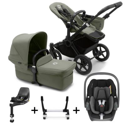 Bugaboo Donkey 5 Mono with Maxi-Cosi Pebble 360 Travel System - Black/Forest Green