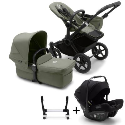 Bugaboo Donkey 5 Mono with Turtle Air Travel System - Black/Forest Green