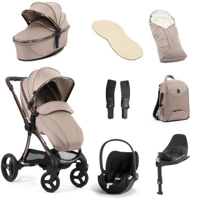 Egg 3 Luxury Cybex Cloud T i-Size Special Edition Travel System Bundle - Houndstooth Almond