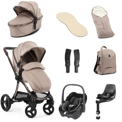 Egg 3 Luxury Maxi-Cosi Pebble 360 i-Size Special Edition Travel System Bundle - Houndstooth Almond