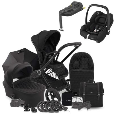 iCandy Core Travel System Bundle with Maxi-Cosi CabrioFix iSize & Base - Black Edition