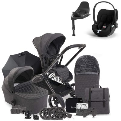 iCandy Core Travel System Bundle with Cybex Cloud T & Base - Dark Grey