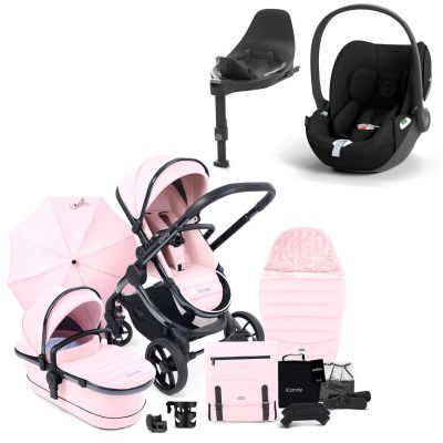 iCandy Peach 7 Pushchair Travel System Bundle with Cybex Cloud T iSize Car Seat & Base - Blush