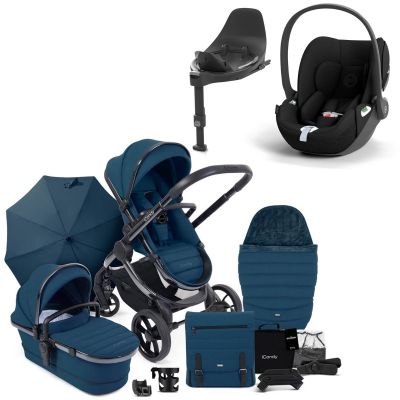 iCandy Peach 7 Pushchair Travel System Bundle with Cybex Cloud T iSize Car Seat & Base - Cobalt