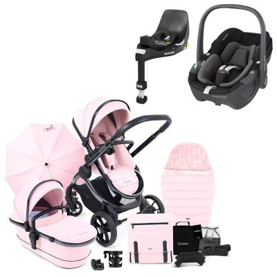 iCandy Peach 7 Pushchair Travel System Bundle with Maxi-Cosi Pebble 360 iSize Car Seat & Base - Blush