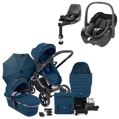 iCandy Peach 7 Pushchair Travel System Bundle with Maxi-Cosi Pebble 360 iSize Car Seat & Base - Cobalt