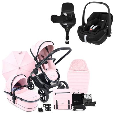 iCandy Peach 7 Pushchair Travel System Bundle with Maxi-Cosi Pebble 360 PRO iSize Car Seat & Base - Blush