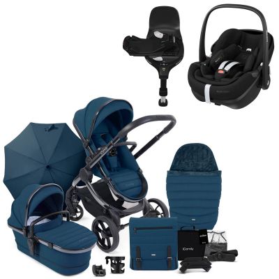 iCandy Peach 7 Pushchair Travel System Bundle with Maxi-Cosi Pebble 360 PRO iSize Car Seat & Base - Cobalt