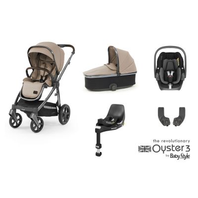 BabyStyle Oyster 3 Essential 5 Piece Maxi-Cosi Pebble 360 Bundle - Butterscotch