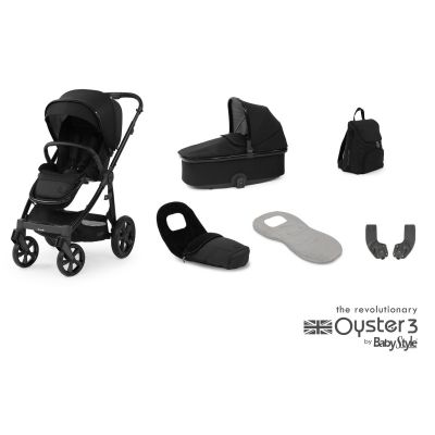 BabyStyle Oyster 3 Special Edition Pushchair and Carrycot Bundle - Onyx
