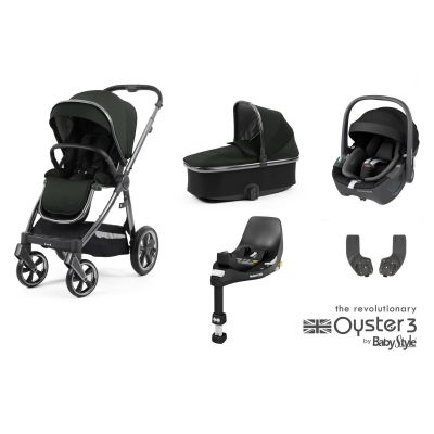 BabyStyle Oyster 3 Essential 5 Piece Maxi-Cosi Pebble 360 Bundle - Black Olive