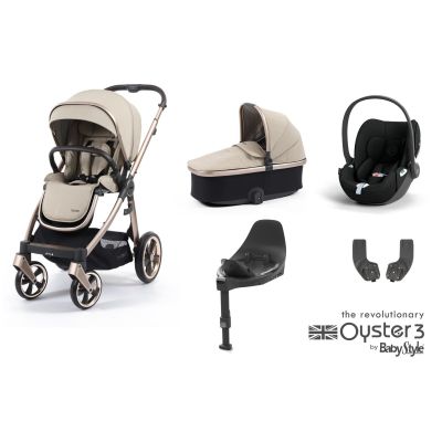 BabyStyle Oyster 3 Essential 5 Piece Cybex Cloud T Bundle - Creme Brulee