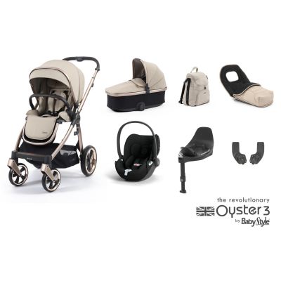 BabyStyle Oyster 3 Luxury 7 Piece Cybex Cloud T Bundle - Creme Brulee
