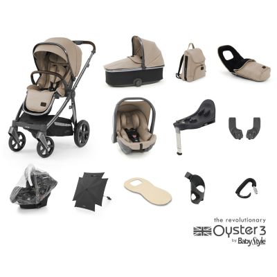 BabyStyle Oyster 3 Ultimate 12 Piece Maxi-Cosi Pebble 360 Bundle - Butterscotch