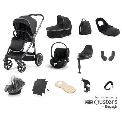 BabyStyle Oyster 3 Ultimate 12 Piece Cybex Cloud T Bundle - Carbonite