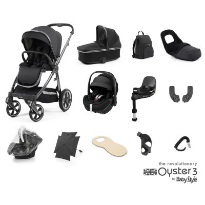 BabyStyle Oyster 3 Ultimate 12 Piece Maxi-Cosi Pebble 360 PRO Bundle - Carbonite