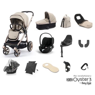 BabyStyle Oyster 3 Ultimate 12 Piece Cybex Cloud T Bundle - Creme Brulee