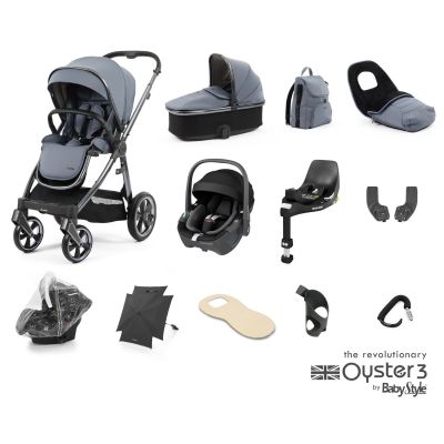 BabyStyle Oyster 3 Ultimate 12 Piece Maxi-Cosi Pebble 360 Bundle - Dream Blue