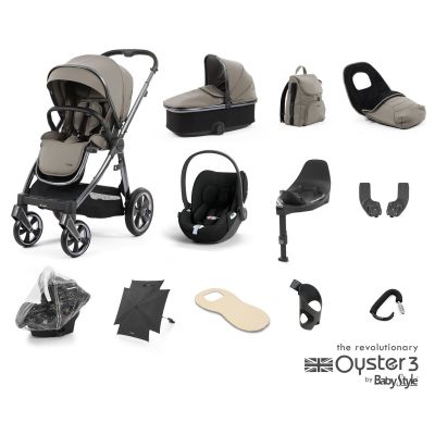 BabyStyle Oyster 3 Ultimate 12 Piece Cybex Cloud T Bundle - Stone