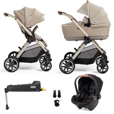 Silver Cross Reef + First Bed Folding Carrycot + Travel Pack - Stone